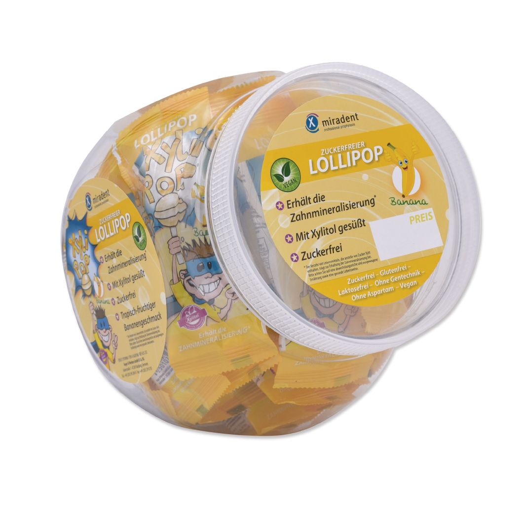Miradent XyliPOP lizalica zašećerena 100% xylitolom 25 kom - okus banana