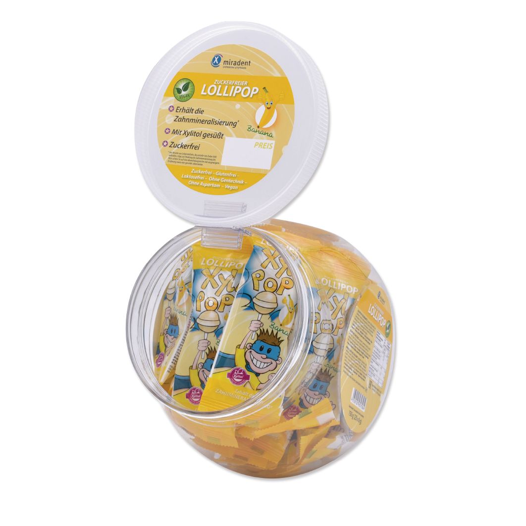 Miradent XyliPOP lizalica zašećerena 100% xylitolom 25 kom - okus banana