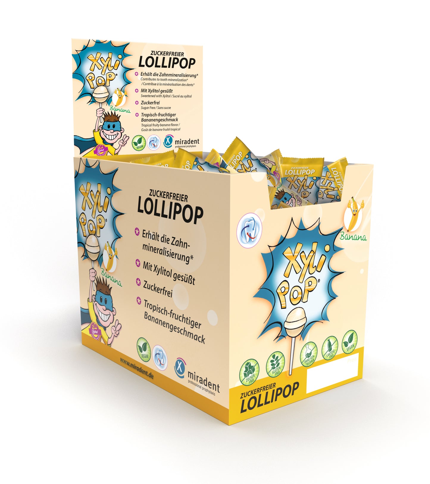 Miradent XyliPOP lizalica zašećerena 100% xylitolom 50 kom - okus banana